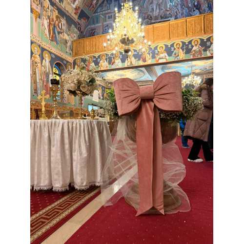 Fundă Decorativă Gigant din Catifea, 50 x 30 cm, Roz